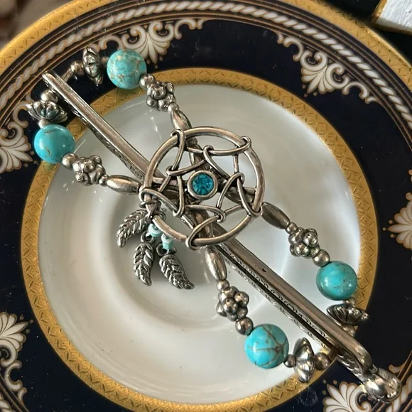 Native American Dream Catcher Hair Barrette - Picture 1 of 10